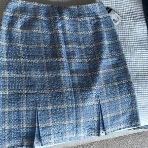 Pencil skirt blue, white, and black